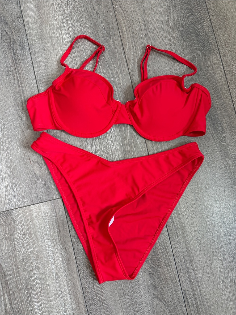 Red Bikini Set Size Large Like New